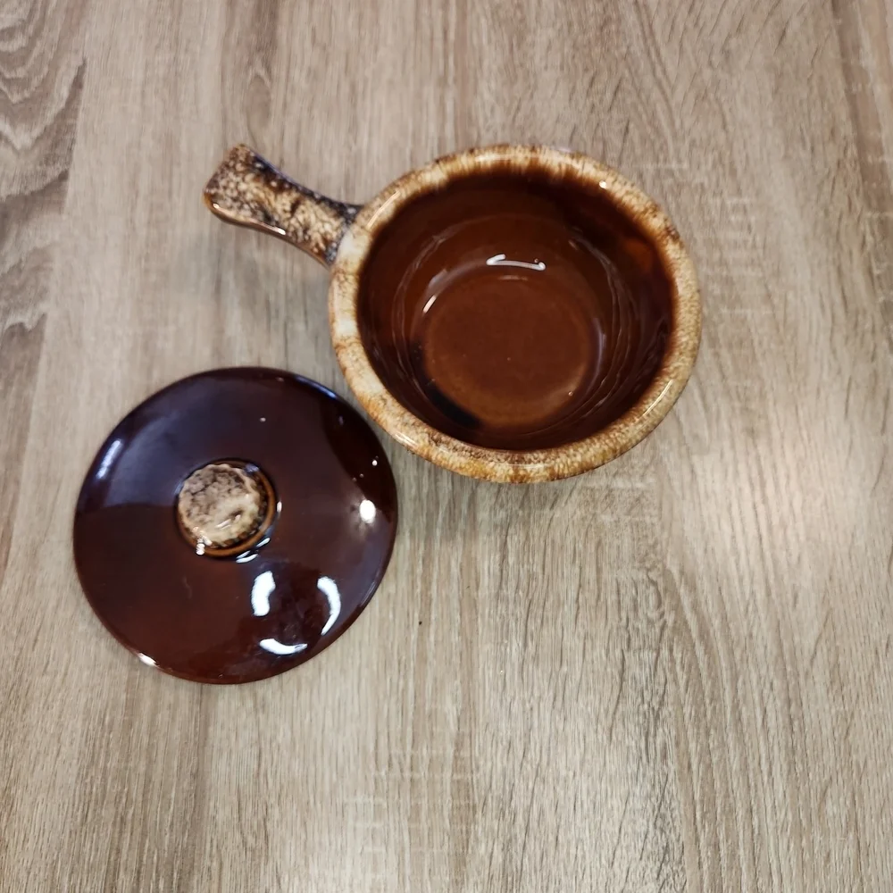 Brown Ceramic Cooking Pot with Lid